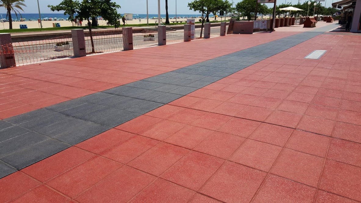 Repicado 60x40x4 cm Rojo y Gris